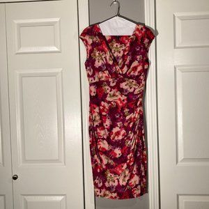 Size 8, Ralph Lauren purple/pink floral print, sleeveless dress